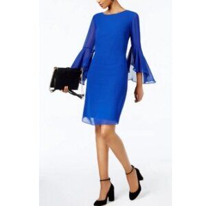 INC International Concepts Petite 3/4 Bell Sleeve Sheer Mini Party Dress